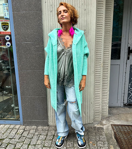 Długi sweter miętowy - Image 3