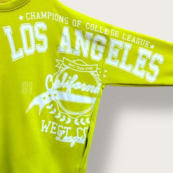 Bluza limonkowa w sportowym stylu „Los Angeles” - Image 3