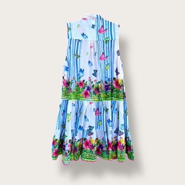 Sukienka boho bez rękawków biała "Motylki" - Image 2