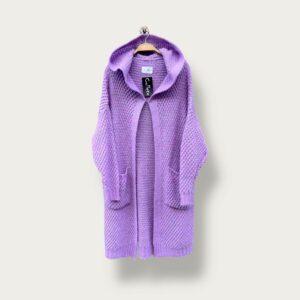 Sweter jasnofioletowy z kapturem