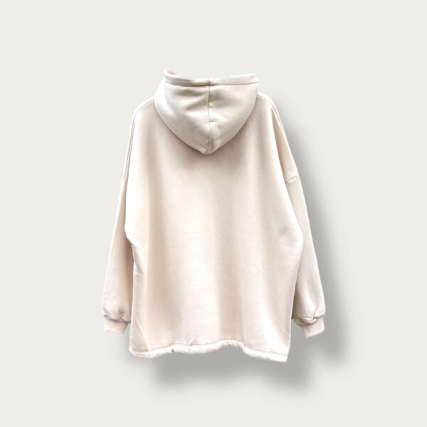 Bluza z kapturem beżowa „You Say Love” - Image 2