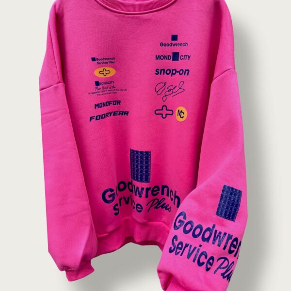 Bluza sportowa różowa z nadrukiem - Image 3