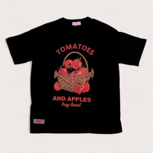 T-shirt czarny „Tomatoes and Apples”