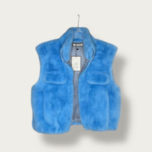Kamizelka futrzana niebieska