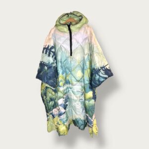 Ponczo z kapturem zielone