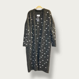 Kardigan grafitowy w kropki