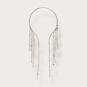 Naszyjnik pozłacany z łańcuszkami i kryształkami