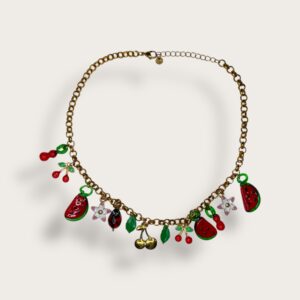 Choker pozłacany z kolorowymi aplikacjami